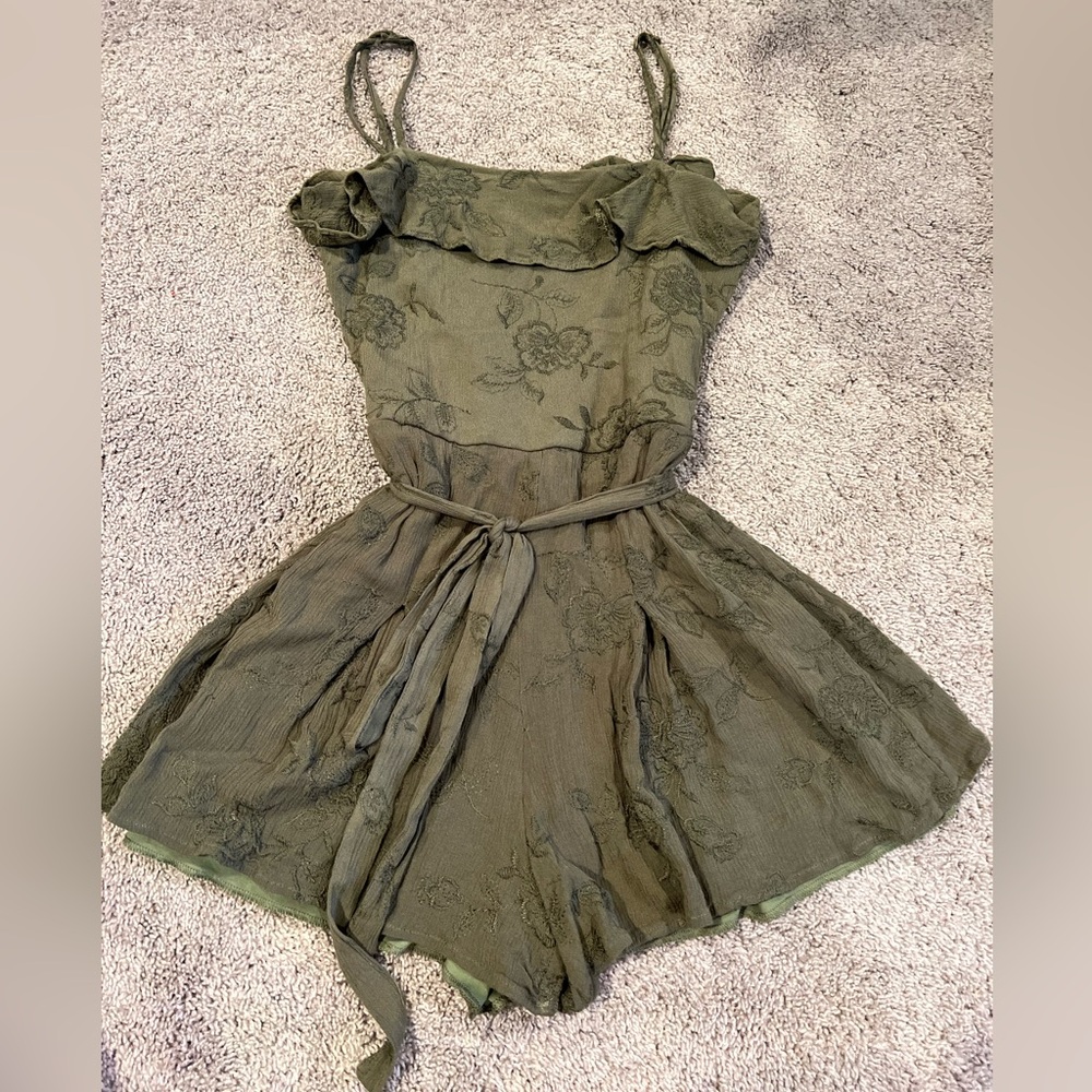 Green Floral Romper